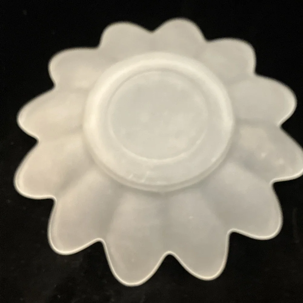 Celestial Ball Indiana Glass Pillar Holder Satin Frost EAPG Sunburst Pattern